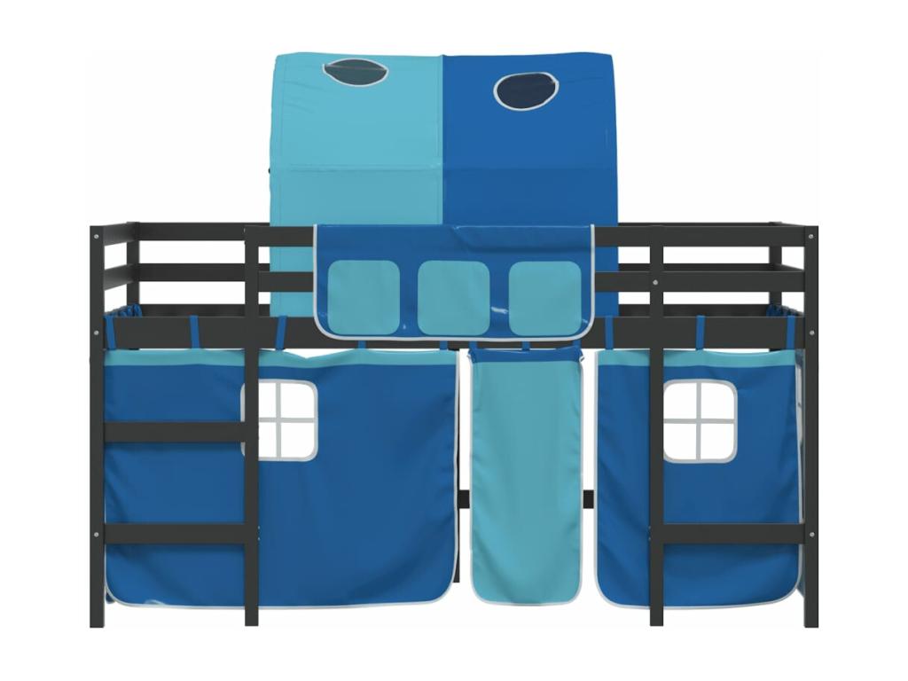 Children's loft bed with tunnel, mattress not included, blue, 90x190 cm, VQHR62515