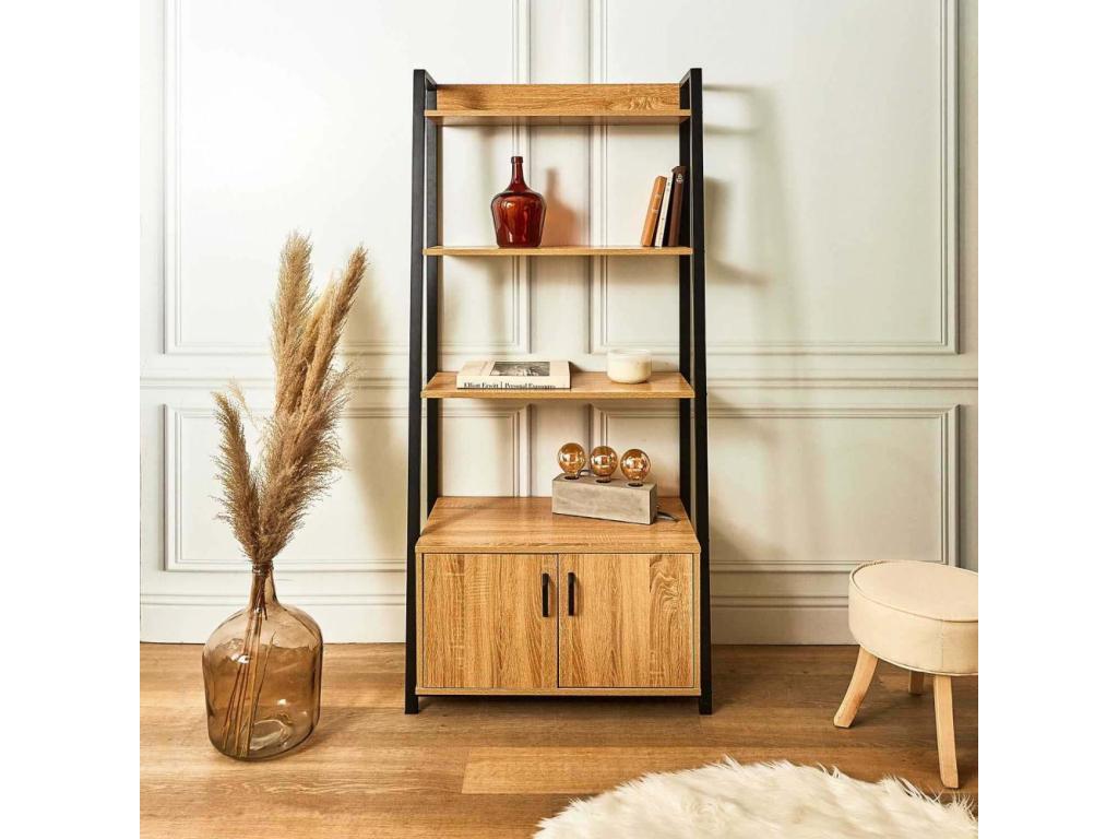 Wood and Metal Bookcase Buffet IXMF13964