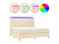 Zensova bed and mattress with LED lighting, cream color, 200x200cm, Zensova XKYY61338