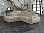Lysvia 228 Corner Sofa Light Brown Sleeping Function Bed Box 260x85cm BCEY04466