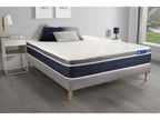 COMFORT Set: Latex Memory Foam Mattress 200x200 cm, Extra Thick, 7 Comfort Zones, Grey Slatted Base YNRU15801
