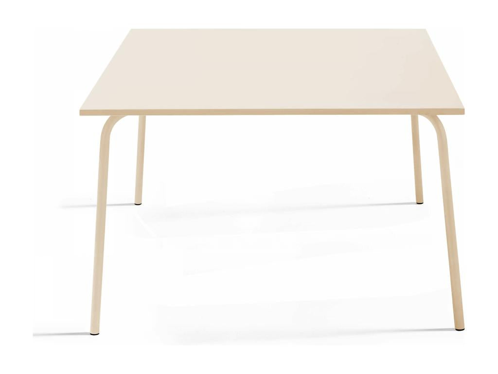 Square garden table in ivory steel, 120 cm - Zensova QXLS60718