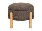 Elariva - Round fabric pouf 45cm - Brown QJDF23601