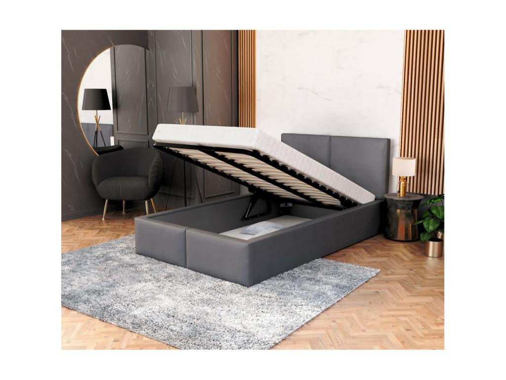 Lumenao 120x200 Storage Bed - Slatted Base Included Dark Grey IZNN66999