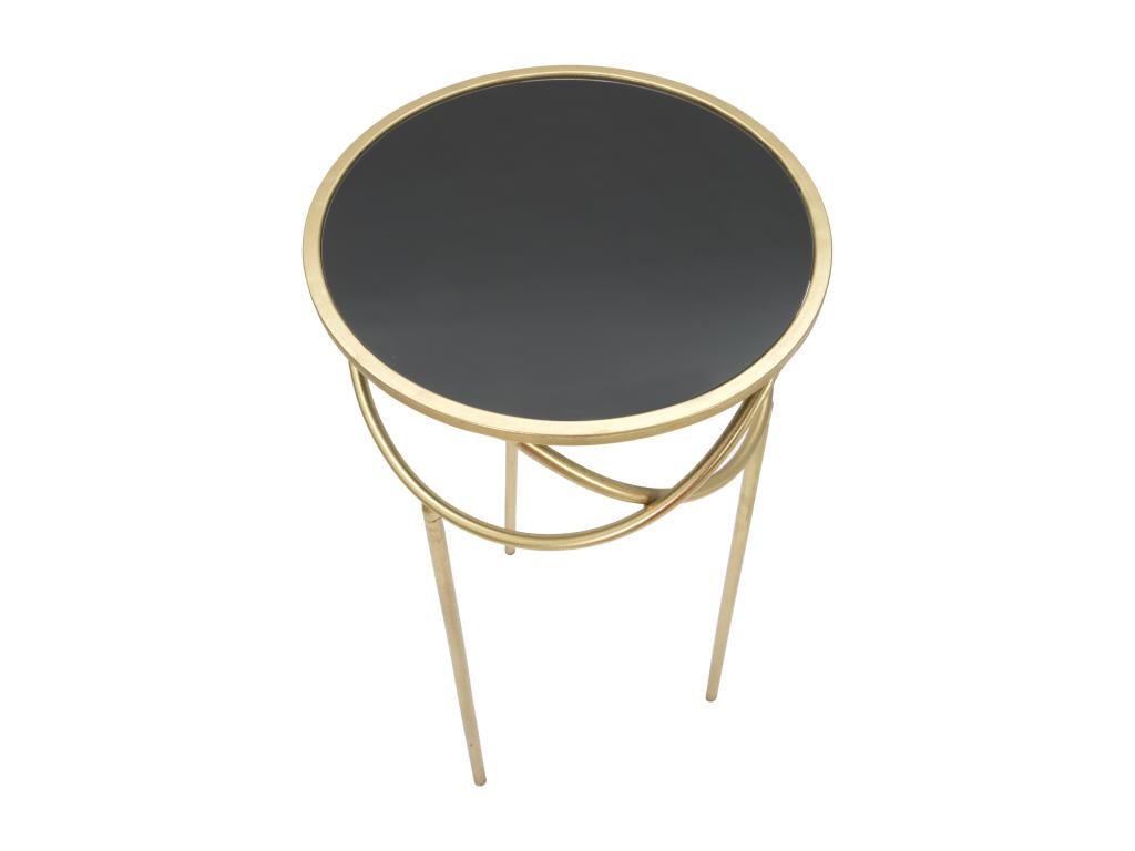 Round coffee table in gold-tone metal with 3 legs, 40x80 cm CXBO90711