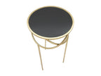 Round coffee table in gold-tone metal with 3 legs, 40x80 cm CXBO90711